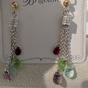 Brighton Meridian Silver Earrings with Multi-Color Gemstones